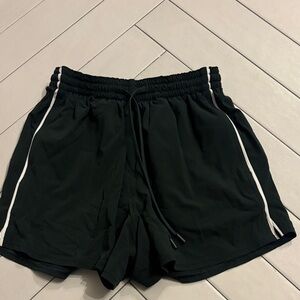 lululemon athletica green Athletic Shorts with White Accents
